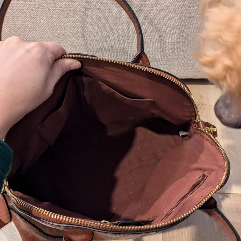 Frye Ring Dome Leather Satchel Bag - Picture 4 of 14